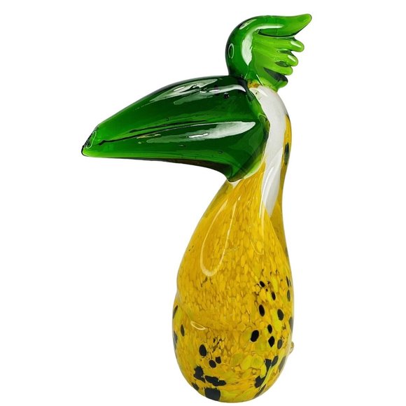 Fifth Avenue Crystal Tropical Toucan Yellow Bird Large  Blown Glass Figurine - Picture 11 of 12